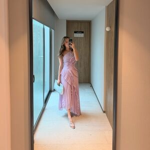 Celia the Label Lilac Pleated Evening Dress